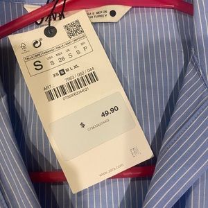 blue striped zara shirt
